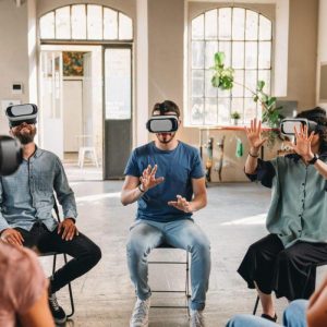 People in VR sitting
